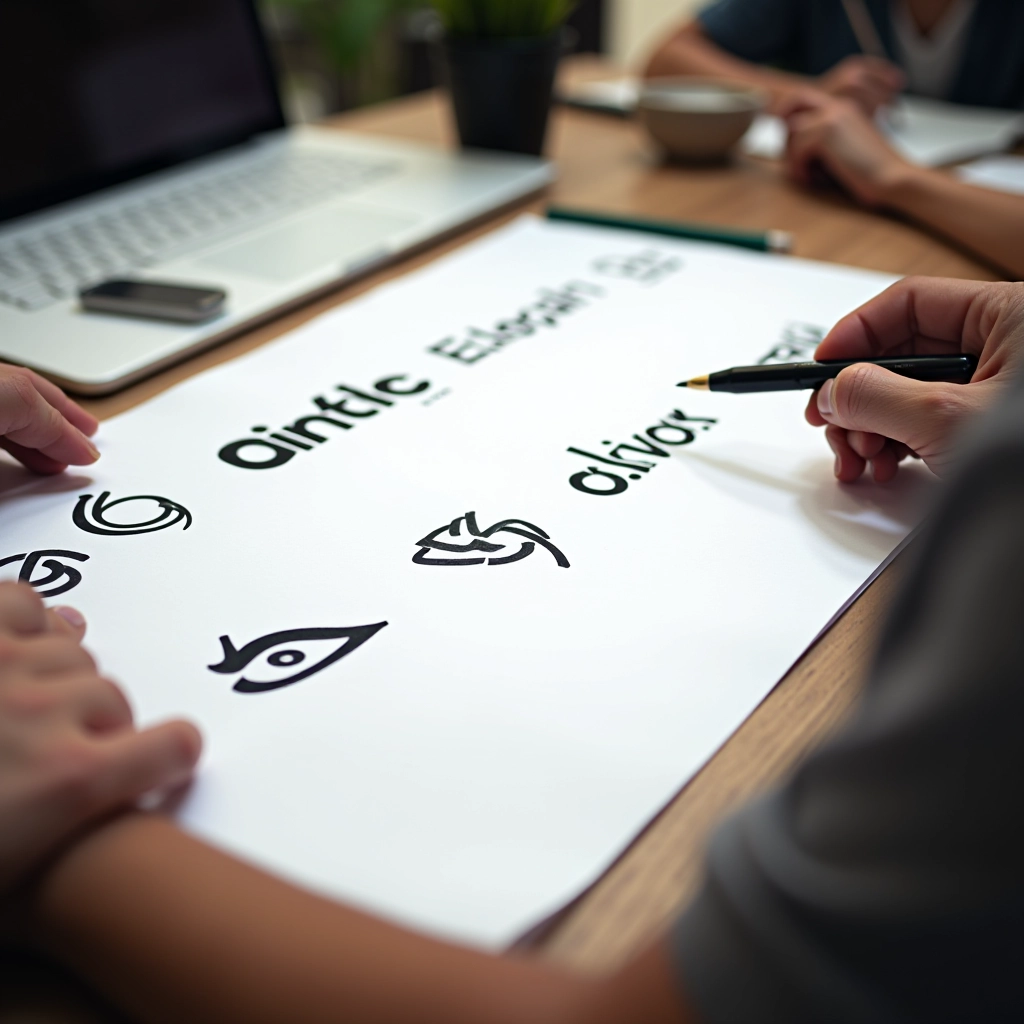 Varios logos de marcas transformándose suavemente en versiones diferentes mostrando versatilidad visual