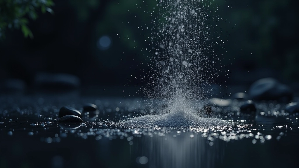 Capas de composición con configuración de lluvia realista en After Effects, mostrando propiedades de gravedad y colisión